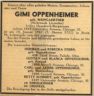 Obituary in German for GIMI OPPENHEIMER nee WEINGAERTNER.